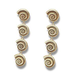 Stainless Steel caracol long earrings.